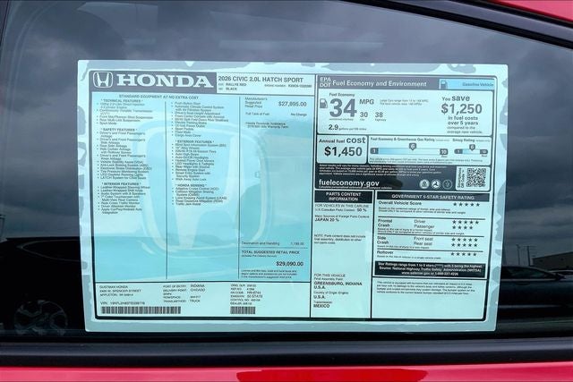 2026 Honda Civic Sport InStock