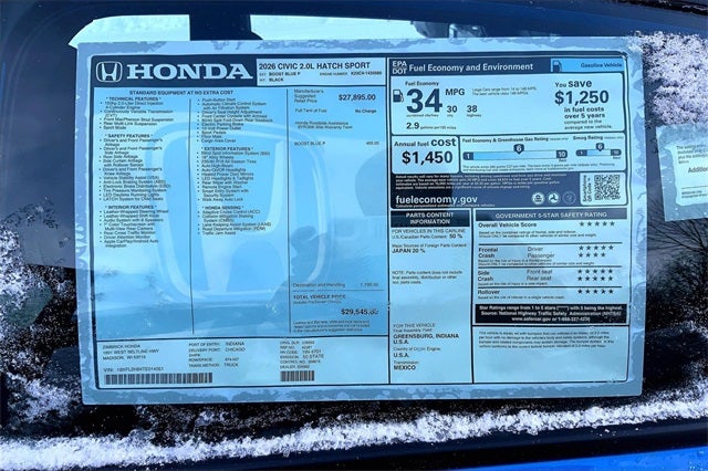 2026 Honda Civic Sport