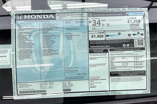 2026 Honda Civic Sport