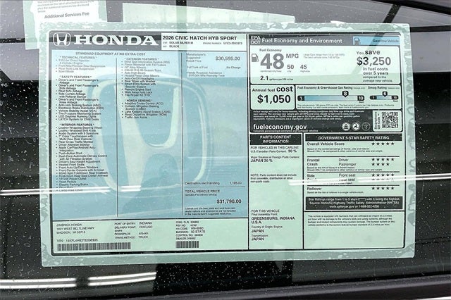 2026 Honda Civic Hybrid Sport