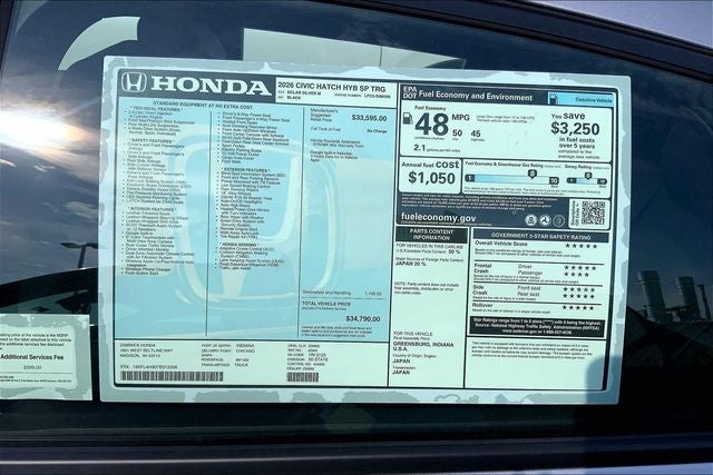 2026 Honda Civic Hybrid Sport Touring