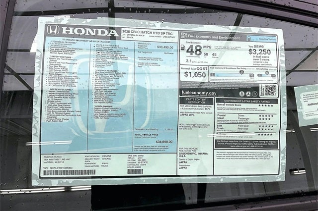 2026 Honda Civic Hybrid Sport Touring