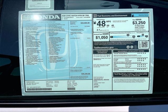 2026 Honda Civic Hybrid Sport Touring