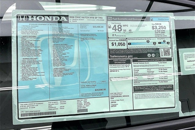 2026 Honda Civic Hybrid Sport Touring