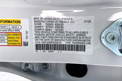 2026 Honda Civic Hybrid Sport Touring