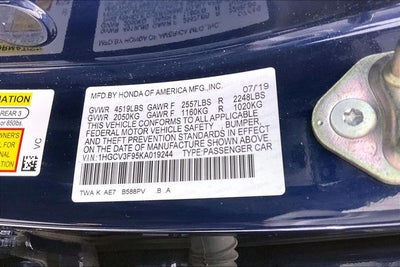 2019 Honda Accord Hybrid Touring