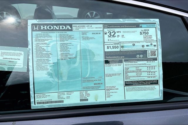 2026 Honda Accord LX InStock