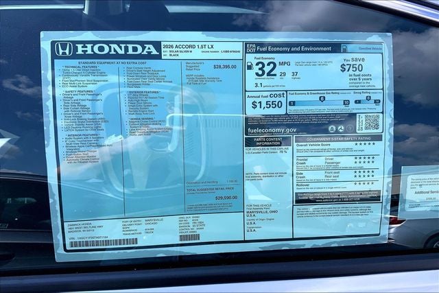 2026 Honda Accord LX InStock