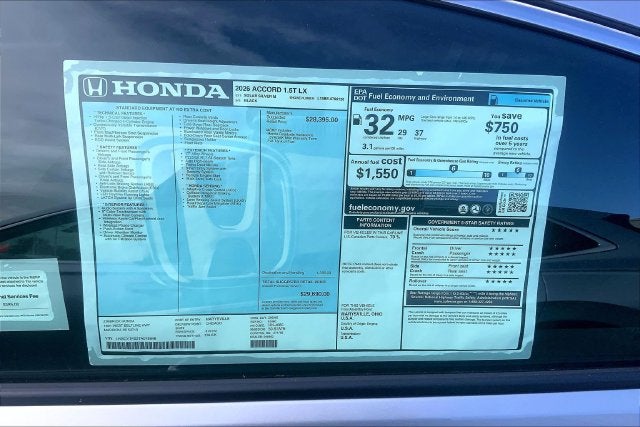 2026 Honda Accord LX InStock