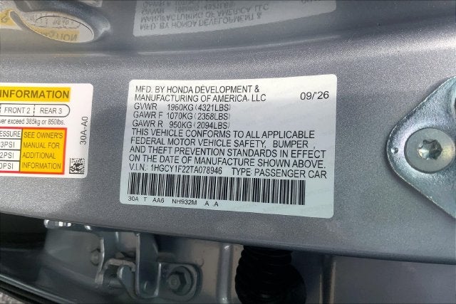 2026 Honda Accord LX InStock
