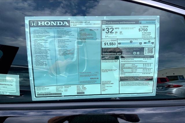 2026 Honda Accord LX InStock