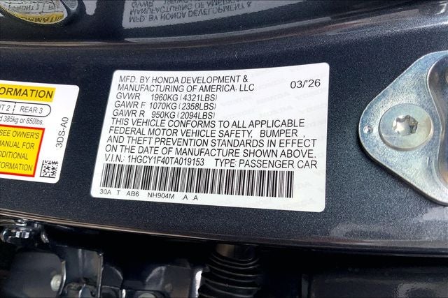 2026 Honda Accord SE