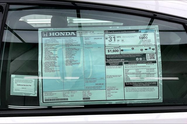 2026 Honda Accord SE