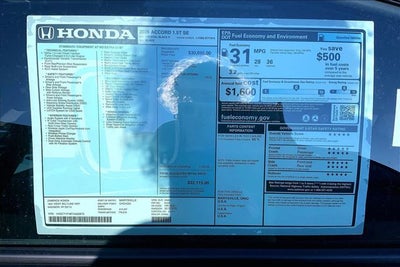 2026 Honda Accord SE InStock