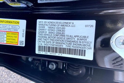 2026 Honda Accord SE InStock