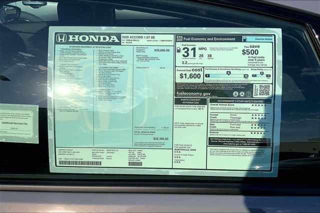 2026 Honda Accord SE