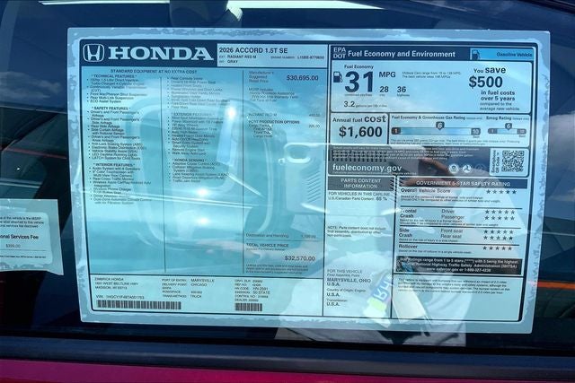 2026 Honda Accord SE