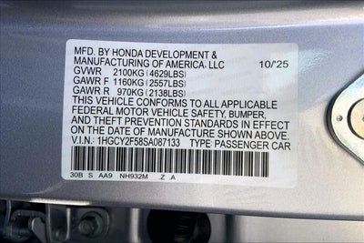 2025 Honda Accord Hybrid Sport