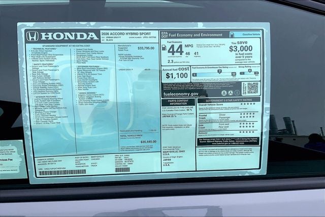 2026 Honda Accord Hybrid Sport