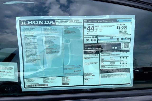 2026 Honda Accord Hybrid Sport InStock