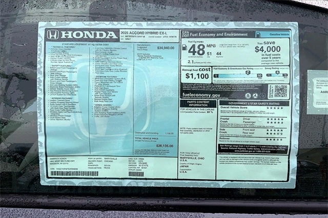 2025 Honda Accord Hybrid EX-L