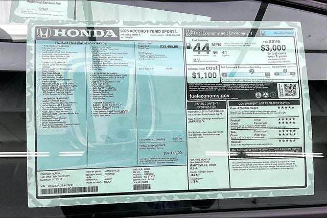 2026 Honda Accord Hybrid Sport-L