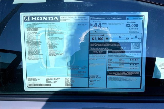 2026 Honda Accord Hybrid Sport-L InStock