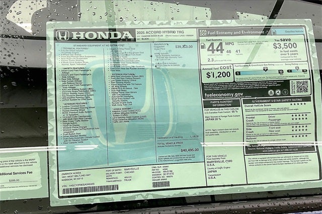 2025 Honda Accord Hybrid Touring