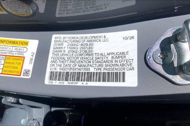 2026 Honda Accord Hybrid Touring InStock