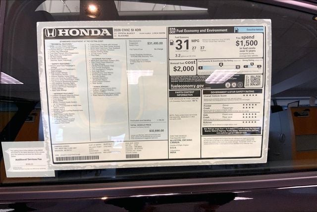 2026 Honda Civic Si Manual