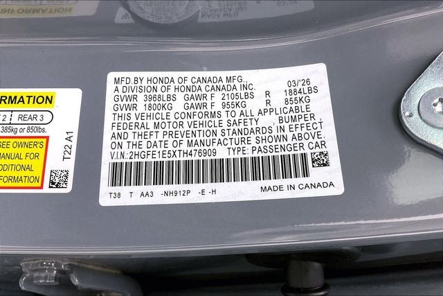 2026 Honda Civic Si Manual