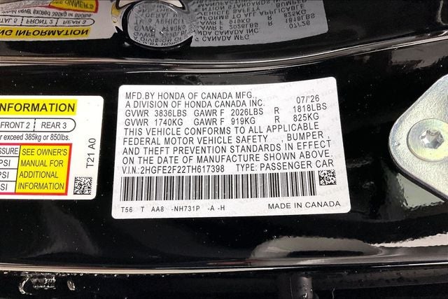 2026 Honda Civic LX InStock