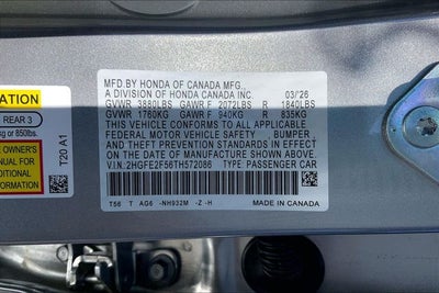 2026 Honda Civic Sport