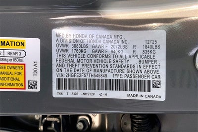 2026 Honda Civic Sport