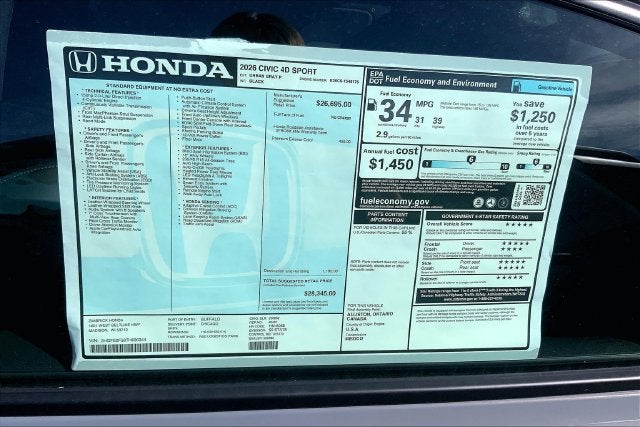 2026 Honda Civic Sport InStock