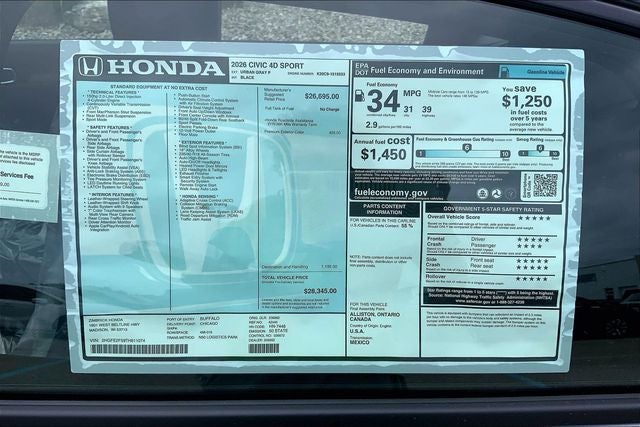 2026 Honda Civic Sport