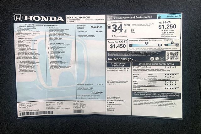 2026 Honda Civic Sport