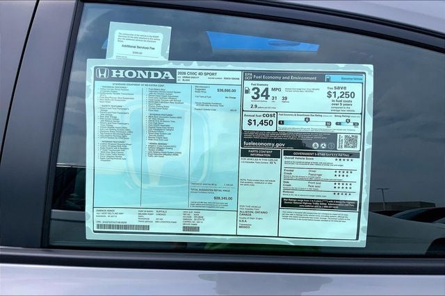 2026 Honda Civic Sport InStock