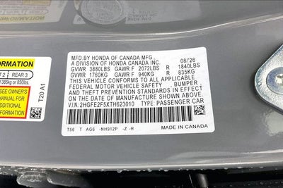2026 Honda Civic Sport InStock