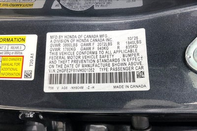2027 Honda Civic Sport InStock