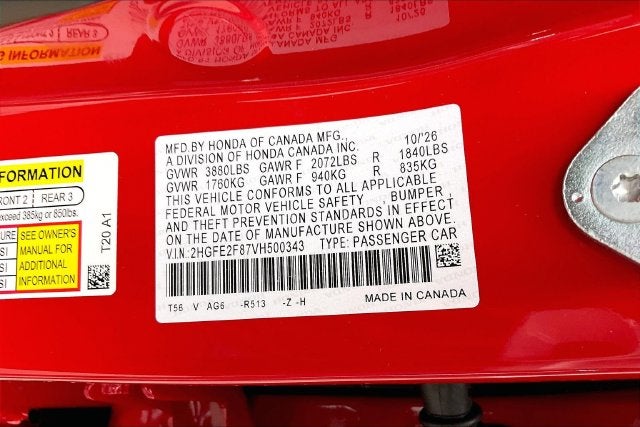 2027 Honda Civic Sport InStock