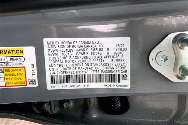 2026 Honda Civic Hybrid Sport