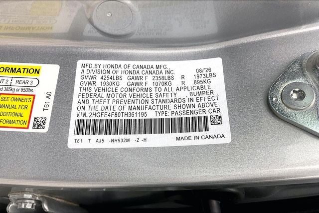 2026 Honda Civic Hybrid Sport Touring InStock