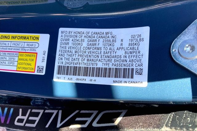 2026 Honda Civic Hybrid Sport Touring