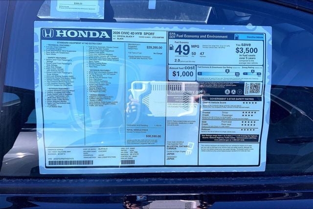 2026 Honda Civic Hybrid Sport