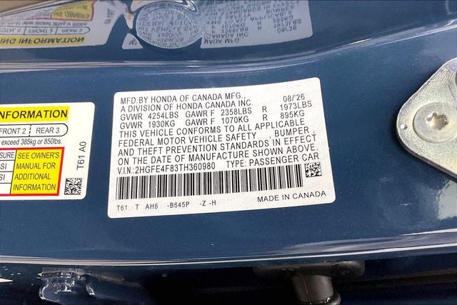 2026 Honda Civic Hybrid Sport InStock