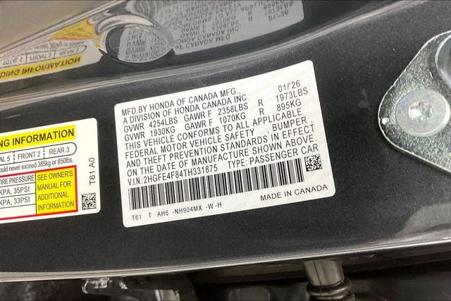 2026 Honda Civic Hybrid Sport