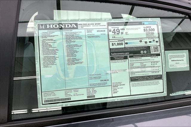 2026 Honda Civic Hybrid Sport