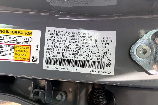 2026 Honda Civic Hybrid Sport Touring InStock