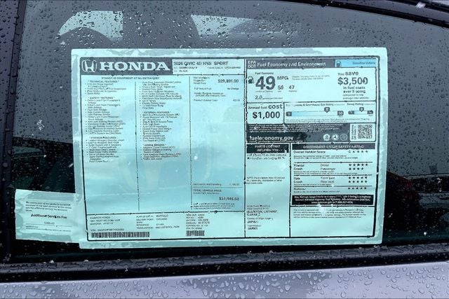 2026 Honda Civic Hybrid Sport